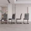 CENGHU Modern Dining Chairs Set of 4, Upholstered PU Faux Leather Side Chair with C-shaped Tube Plating Black Metal Legs, Guest Office Chair - 4 of 4