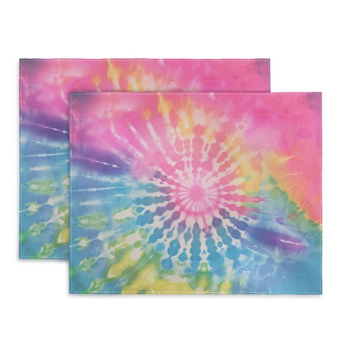 Emanuela Carratoni Boho Rainbow Tie Dye Placemats - Deny Designs - image 1 of 3