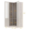 Hitow Modern Gray Armoire Set Frosted Glass Doors Woodgrain Finish Cream Style - 3 of 4