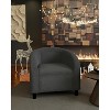 Accent Chair Velvet Club Chair Comfy Armrest Upholstered Barrel Chair with Soft Padded Seat for Living Room Bedroom Study Waiting Room - 3 of 4