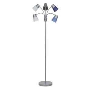 LED Adjustable 5-Head Floor Lamp Multi Blue/Silver (Includes Energy Efficient Light Bulb) - Room Essentials