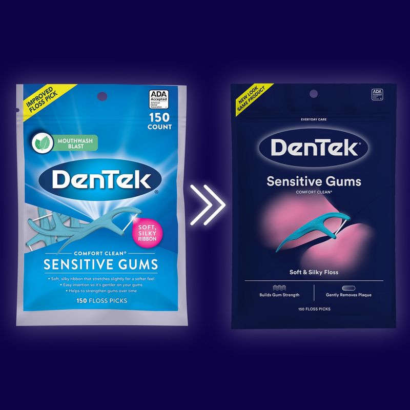 DenTek Comfort Clean Floss Picks For Sensitive Gums - 150ct, 3 of 10