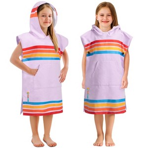 SUN CUBE Lightweight Kids Towel Changing Swim Robe Surf Beach Towel, Quick Dry Microfiber Hooded for Boys Girls 3-7 Years - 1 of 4