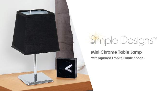  Mini Table Lamp with Squared Empire Fabric Shade - Simple Designs, 2 of 7, play video