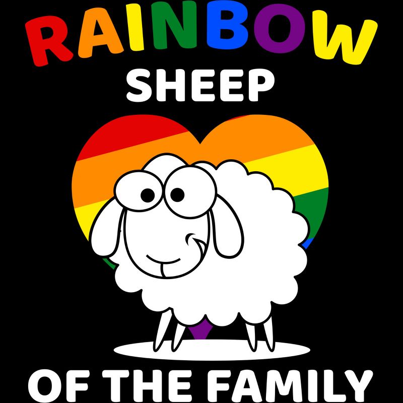 Adult Design By Humans Rainbow Sheep of The Family Pride By T-Shirt, 2 of 3