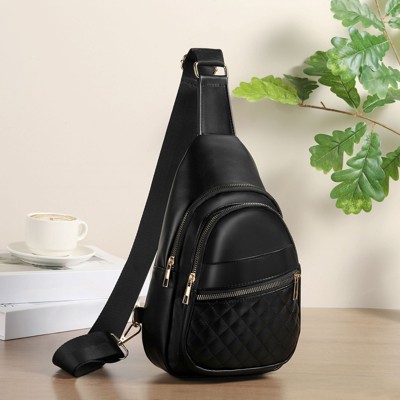 Unique Bargains PU Leather Hiking Cycling Convertible Anti-Theft Mini Sling Bag Black — фото 6