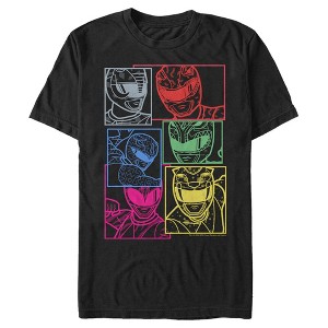 Men's Power Rangers Neon Boxes T-Shirt - 1 of 4