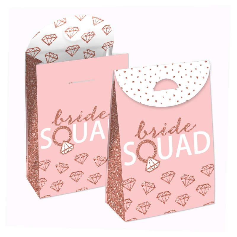 Big Dot of Happiness Bride Squad - Rose Gold Bridal Shower or Bachelorette Gift Favor Bags - Party Goodie Boxes - Set of 12, 1 of 9