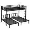 Lycvki Metal Triple Bunk Bed with Safety Guardrails, Noise Reduced - 4 of 4