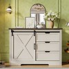 HDZNVF Drawer Dresser, Storage Cabinet with Silent Sliding Doors and Three Drawers - 2 of 4