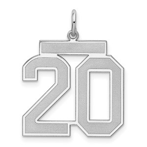 Black Bow Jewelry Sterling Silver, Jersey Collection, Large Number 20 Pendant - 1 of 4