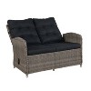 Monaco Outdoor 2 Seat Reclining Bench - Gray - Alaterre Furniture - 3 of 4