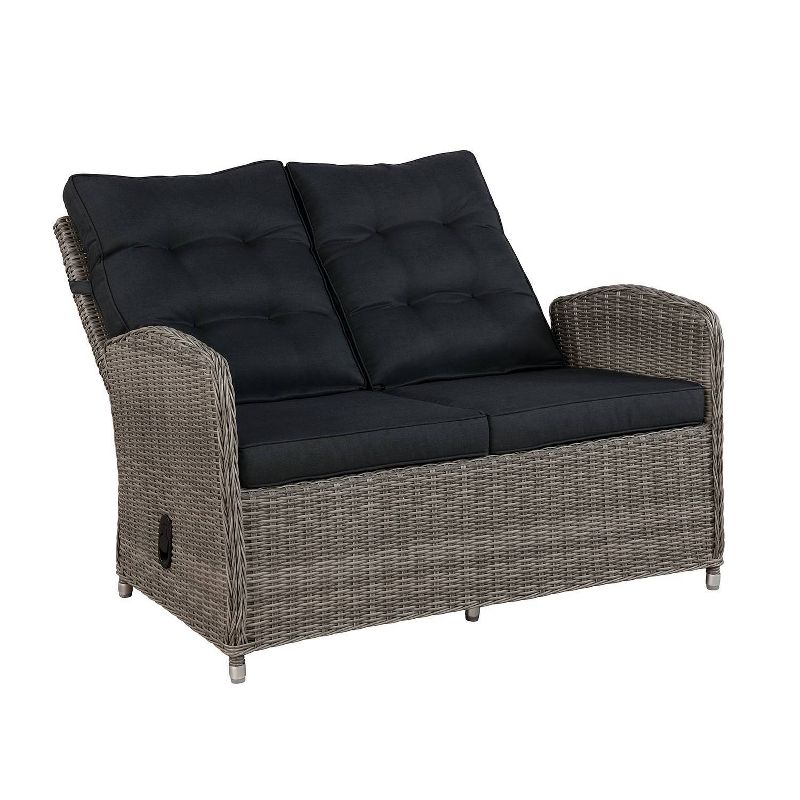 Monaco Outdoor 2 Seat Reclining Bench - Gray - Alaterre Furniture, 4 of 10