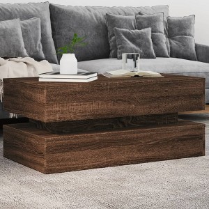 vidaXL Coffee Table Brown oak Engineered wood 35.4 x 19.7 x 15.7 in - 1 of 2