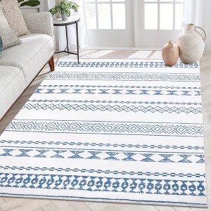 Moroccan Area Rug Washable Rug Soft Non Slip Low Pile Printed Geometric Trellis Rugs for Bedroom Living Room - 1 of 4