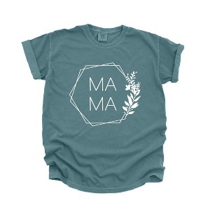 Simply Sage Market Women's Mama Floral Hexagon Short Sleeve Garment Dyed Tee - 1 of 4