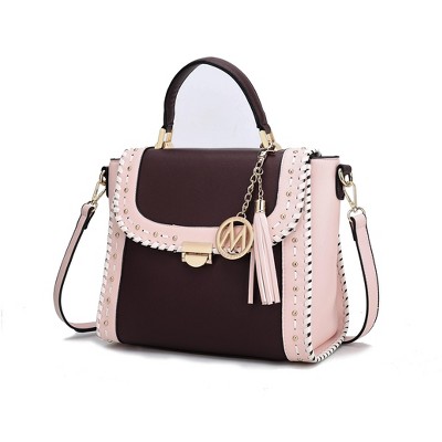 MKF Collection Flora Vegan Leather Satchel Handbag with Functional Design by Mia K