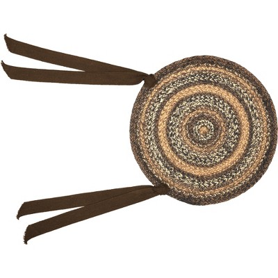 Espresso Jute Chair Pad 15 inch Diameter VHC Brands