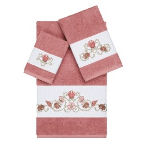 Linum Home Textiles 100% Turkish Cotton BELLA Embellished Towel Set - 1 of 4