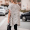 Amaryllis Women's Relaxed Fit Tunic with Short Sleeves Round Neckline and Allover Small Dot Leopard Print - 4 of 4