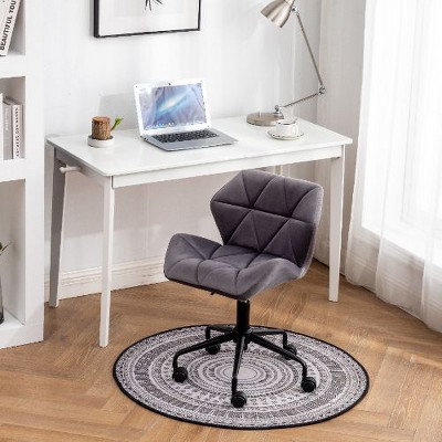 NicBex Velvet Ergonomic Office Chair, Diamond Tufted Adjustable Swivel Desk Chair, Home Office Desk Chair, Computer Chair with Black Metal Base