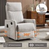 Heat Massage Manual Recliner Chair with 360° Swivel Rocker, Faux Leather/Chenille Accent Chair for Living Room/Bedroom - ModernLuxe - 4 of 4