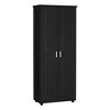 Akoasm 71.25 in. H MDF Double-Door Storage Cabinet with Adjustable Shelves for Bathroom & Office-Black - 3 of 4