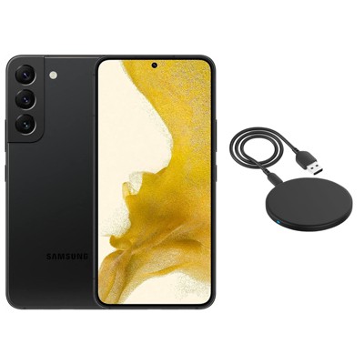 Refurbished Samsung Galaxy S22 5G S901U (AT&T Only) 128GB Phantom Black (Grade A) w/ Wireless Charger