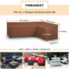Akefit L-Shaped Patio Sectional Sofa Cover Waterproof Outdoor V-Shaped Furniture Cover Brown - 2 of 4