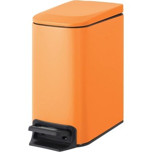 Small Bathroom Trash Can with Lid Soft Close, Step Pedal, 6 Liter / 1.6 Gallon Stainless Steel Garbage Can with Removable Inner Bucket - 1 of 4