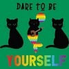 Adult Design By Humans Dare To Be Yourself Pride Cat Mermaid By Avocato T-Shirt - 2 of 2