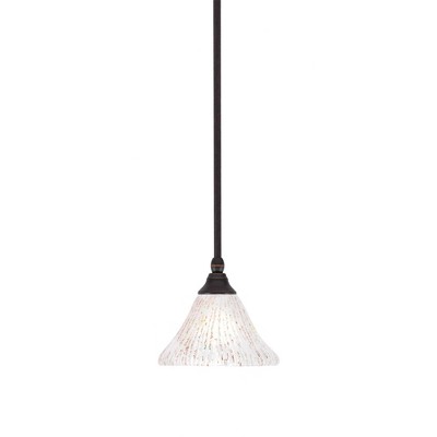 Toltec Lighting Any 1 - Light Pendant in  Dark Granite with 7" Frosted Crystal Shade