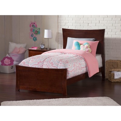 AFI Furnishings Metro Twin Extra Long Traditional Bed with Matching Footboard and Turbo Charger in Walnut