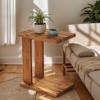 Hommoo C-Shaped 2-Tier Wood Side Table, Slide-Under Bedside End Table - 4 of 4