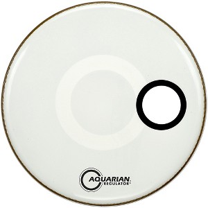 Aquarian Regulator RSM Off-Set Hole Bass Drum Head Gloss White 26 in. - 1 of 1