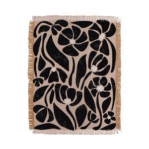 DorisciciArt Mid Century Modern Floral F Woven Throw Blanket - Deny Designs - 1 of 4