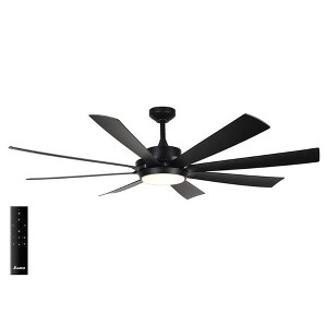 Delta Breez Rio Vista 60" Ceiling Fan with LED, Remote, Indoor/Outdoor, Ideal for Large Room, Bedroom, Living Room, Modern Farmhouse Decor, Black - 1 of 4