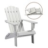 GlasFlength Patio Chaise Lounges HIPS Folding Adirondack Chair Weather Resistant Real Wood Look for Patio Garden, White, 29"*35"*37" - 4 of 4