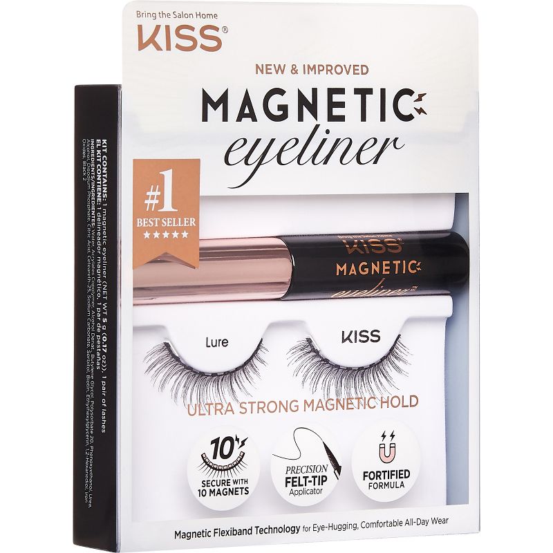 Kiss Nails Magnetic Eyeliner &#38; Fake Eyelashes Kit - Lure - 1 Pair, 4 of 11