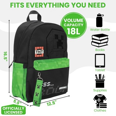 Minecraft TNT & Creepers 16.5” Adult Black Backpack — фото 3