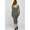 PinkBlush Light Olive V-Neck Long Sleeve Fitted Maternity Maxi Dress - 4 of 4