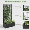 Dovelina Metal Floor Planter Climbing Trellis Planter Box - 4 of 4