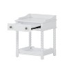 CAVINAS Nightstand with 1 Drawer and Open Shelf, Mid-Century Modern Bedside Table with Turned Legs for Bedroom - 4 of 4