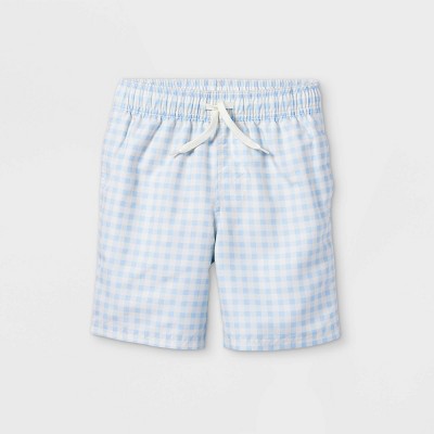 Boys' Gingham Swim Shorts - Cat & Jack™ Blue XS