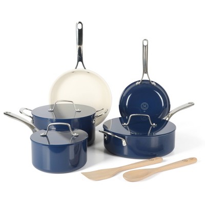 Martha Stewart 10pc Premium Ceramic Nonstick Aluminum Cookware Set with Lids