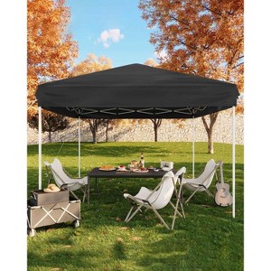 10x10 Heavy Duty Pop Up Canopy- Outdoor Canopy Tent with Portable Bag - 3 Adjustable Height, 4 Weight Bags, 8 Stakes & 4 Guy Ropes Included - 1 of 4