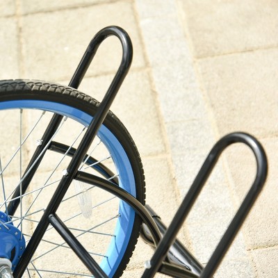 Black Steel 2-Bike Adjustable Floor Stand Rack