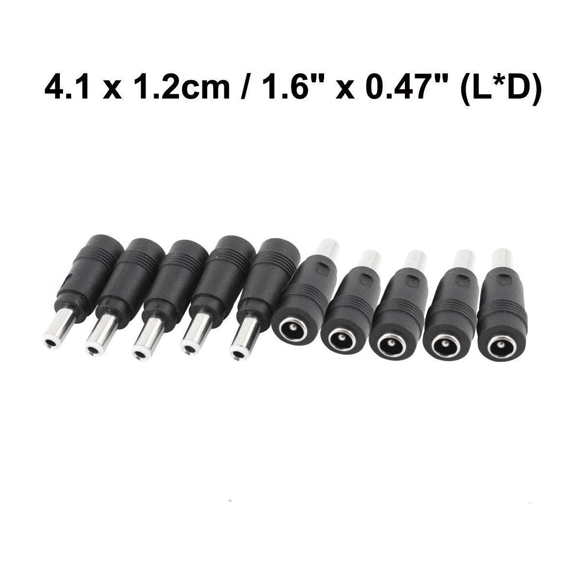 Unique Bargains Metal Plastic DC Power Jack Adapter Connector 5.5 x 2.5mm Male to 5.5 x 2.1mm Female 10 Pcs - thumbnail 3
