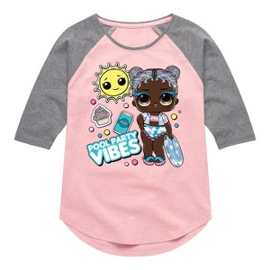 Girls' - LOL Surprise! - Pool Party Vibes Shirt Tail Raglan Graphic T-shirt - 1 of 3