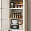 TopComfy Decorative Storage Cabinets Buffet Cabinet with Glass Doors and Drawer Storage Sideboard Cupboard for Living Room, White, 51.57"*20"*5.31" - 4 of 4